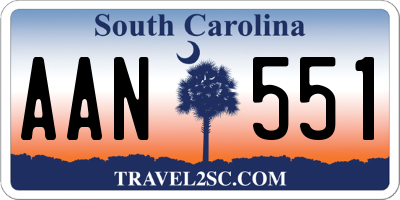 SC license plate AAN551