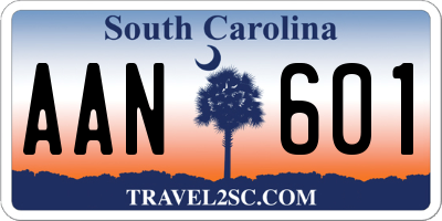 SC license plate AAN601