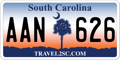 SC license plate AAN626
