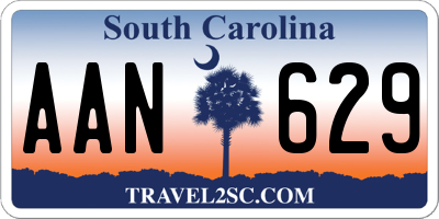 SC license plate AAN629