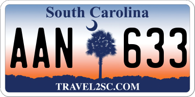 SC license plate AAN633