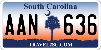 SC license plate AAN636