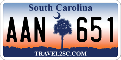 SC license plate AAN651