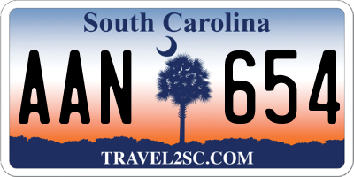 SC license plate AAN654