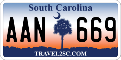 SC license plate AAN669