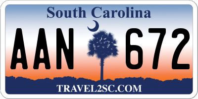 SC license plate AAN672