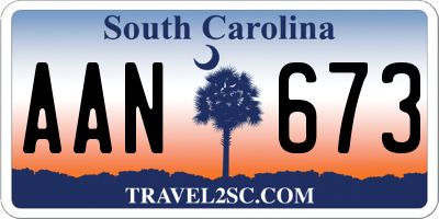 SC license plate AAN673