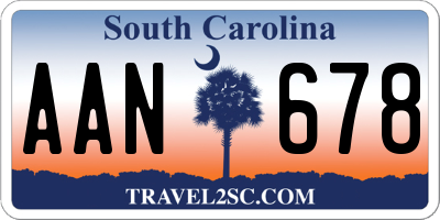 SC license plate AAN678