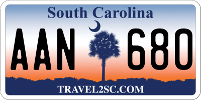 SC license plate AAN680