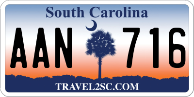 SC license plate AAN716