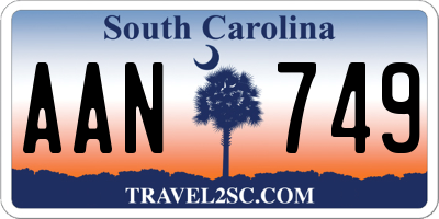 SC license plate AAN749