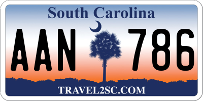 SC license plate AAN786