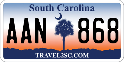 SC license plate AAN868