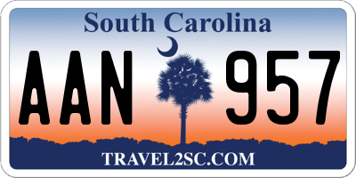 SC license plate AAN957