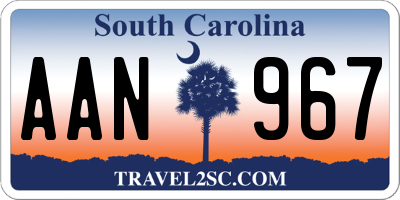 SC license plate AAN967