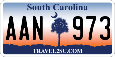 SC license plate AAN973