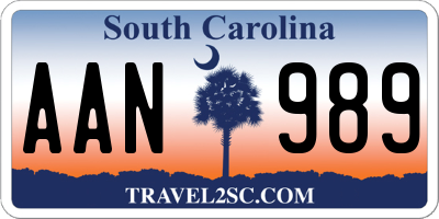 SC license plate AAN989