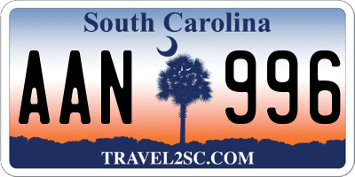 SC license plate AAN996