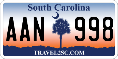 SC license plate AAN998