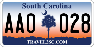 SC license plate AAO028