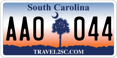 SC license plate AAO044