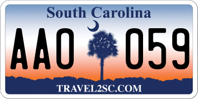 SC license plate AAO059