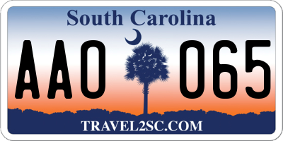 SC license plate AAO065