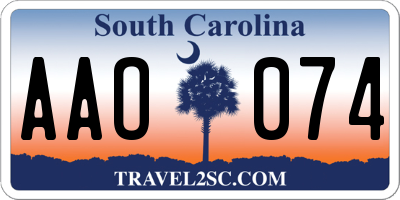 SC license plate AAO074