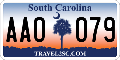 SC license plate AAO079