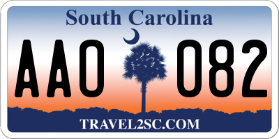 SC license plate AAO082