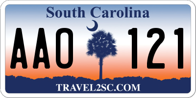 SC license plate AAO121