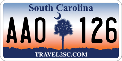 SC license plate AAO126