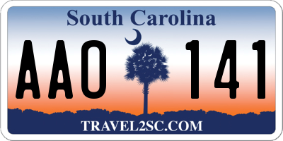 SC license plate AAO141