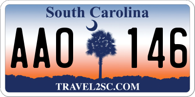 SC license plate AAO146