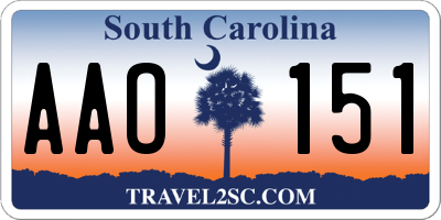 SC license plate AAO151