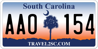 SC license plate AAO154