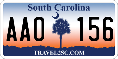 SC license plate AAO156