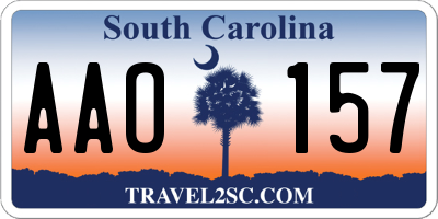 SC license plate AAO157