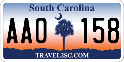 SC license plate AAO158