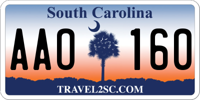 SC license plate AAO160