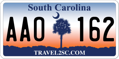 SC license plate AAO162