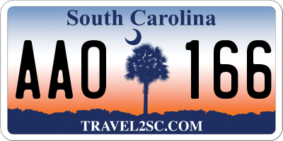 SC license plate AAO166