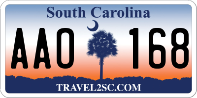 SC license plate AAO168