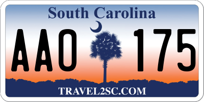 SC license plate AAO175