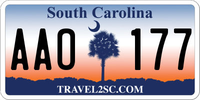 SC license plate AAO177