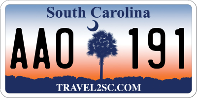 SC license plate AAO191