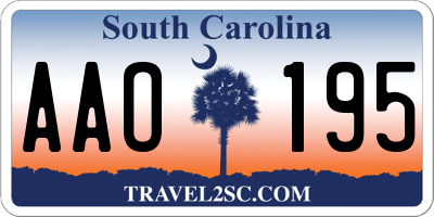 SC license plate AAO195