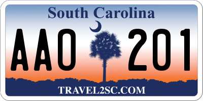 SC license plate AAO201