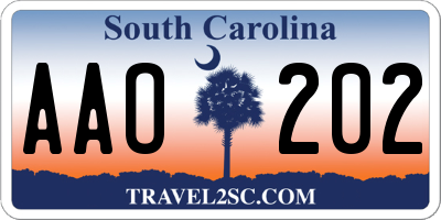 SC license plate AAO202