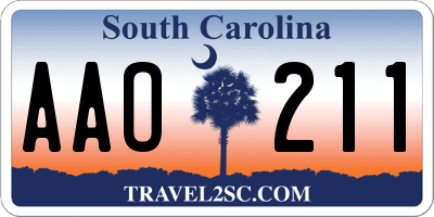 SC license plate AAO211